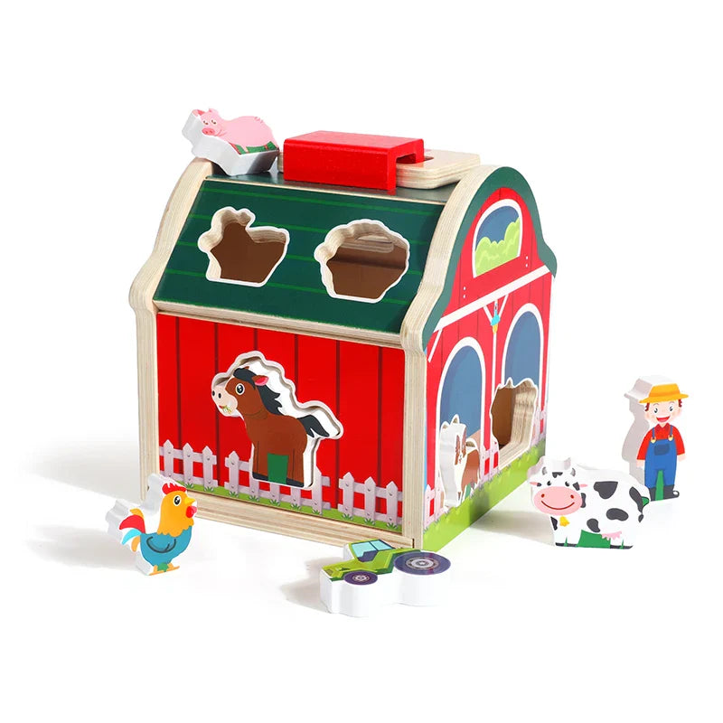 Farm Sort™ – Mal- und Formspaß - Bauernhof-Sortierspiel aus Holz