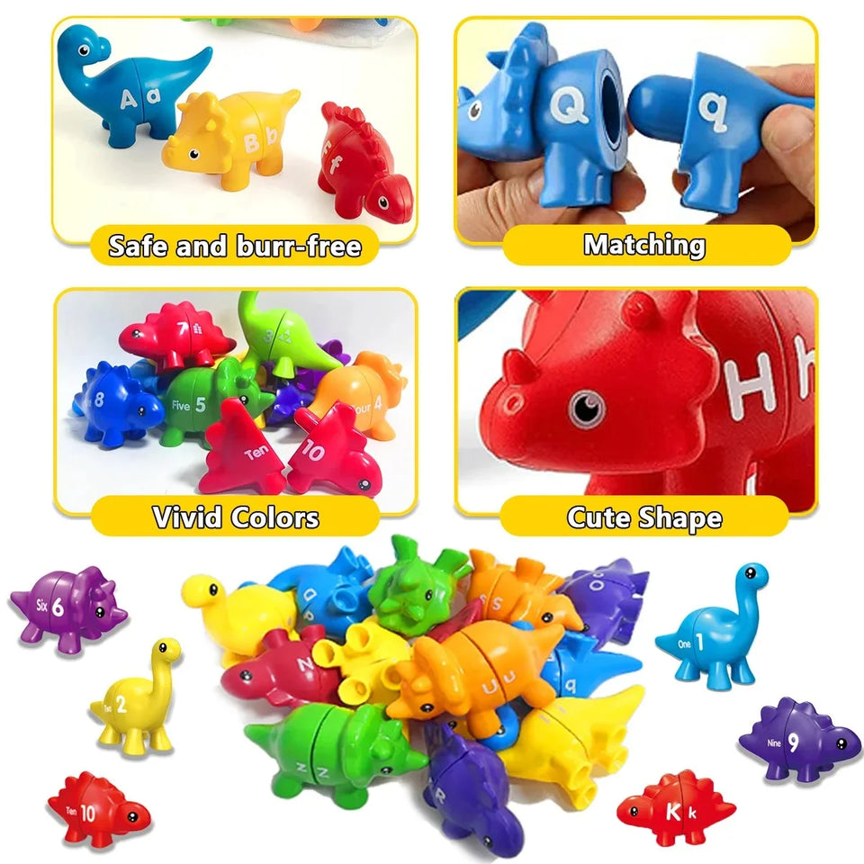 Matching Dino's – Lustig und lehrreich - Alphabet und Zahlen Dino Spiel