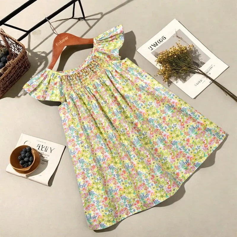 Floral Dress – Leicht & luftig – Mädchenkleid mit Flatterärmeln