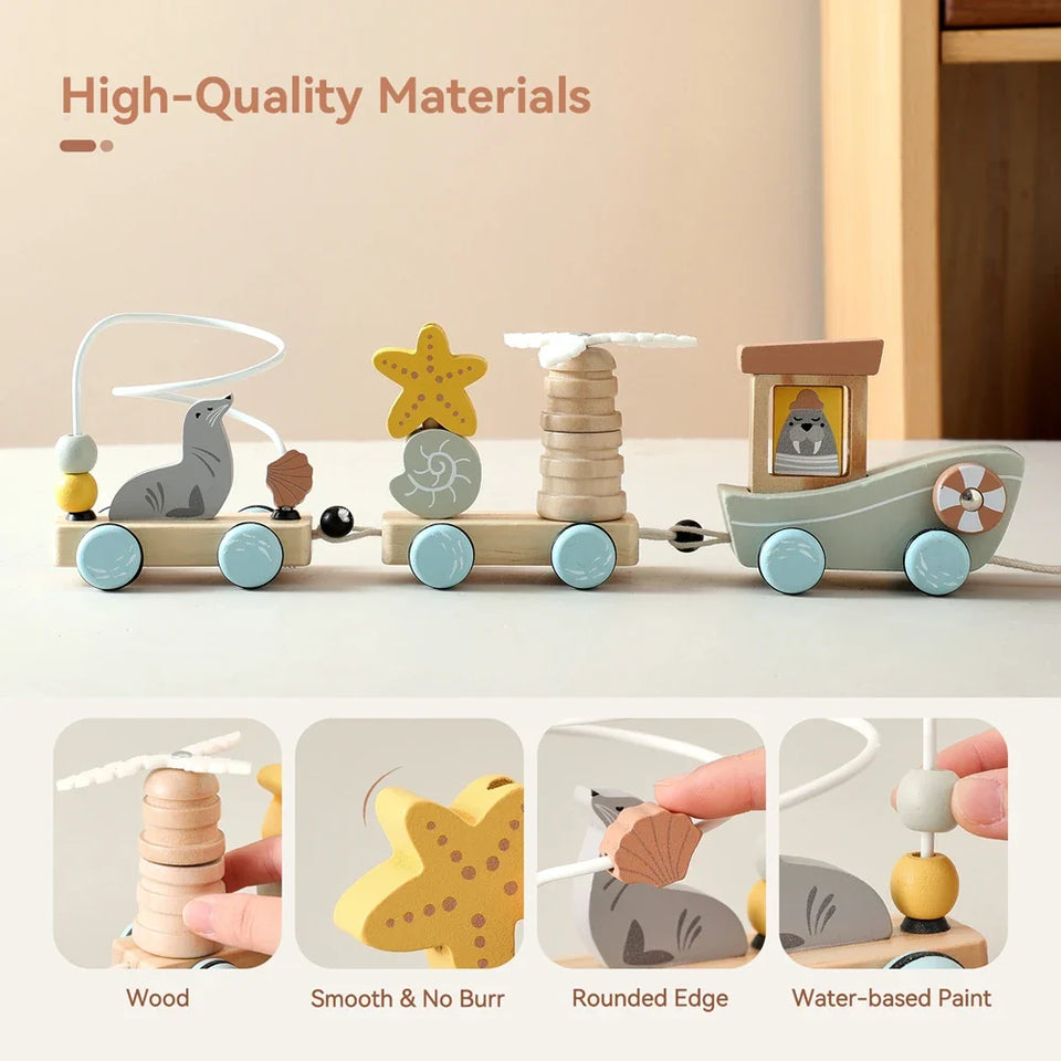 HappyTrain – Montessori & Fun – Holzeisenbahnset