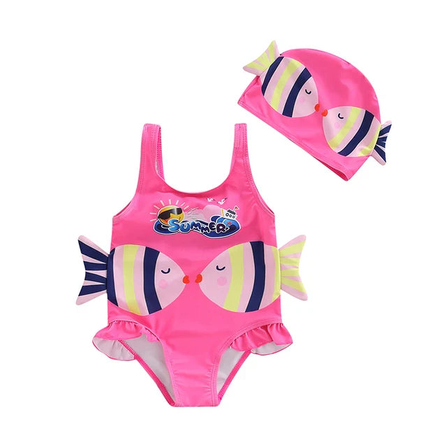 Baby shark swimsuit girl on sale