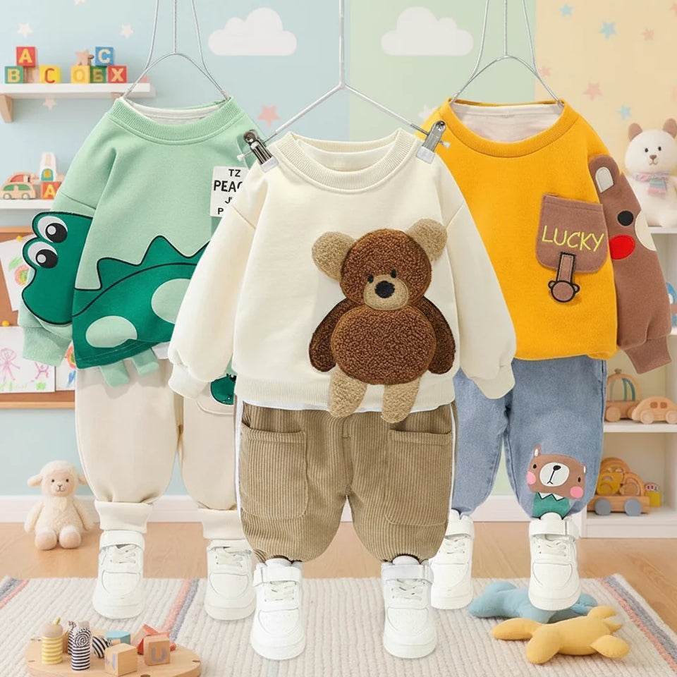 Mini Fashion™ - Warm & Weich – Zweiteiliges Kinderbekleidungsset