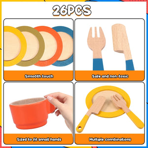 Woods™ - Kreativ & lehrreich - Holzküchen-Spielset Kind