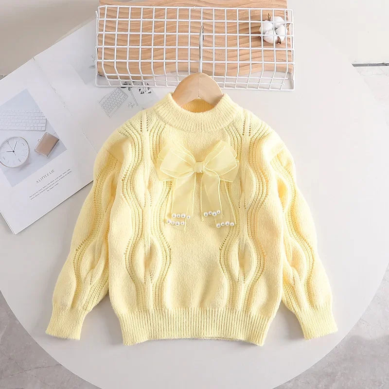 Mini Fashion™ - Warm & Stylisch - Mädchen-Pullover mit Schleife