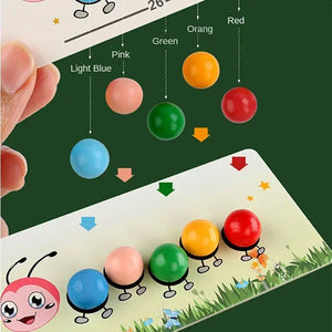 Wooden Clip Beads™ – Bunter Bewegungsspaß mit Raupe – Malen & Motorik Spielzeug