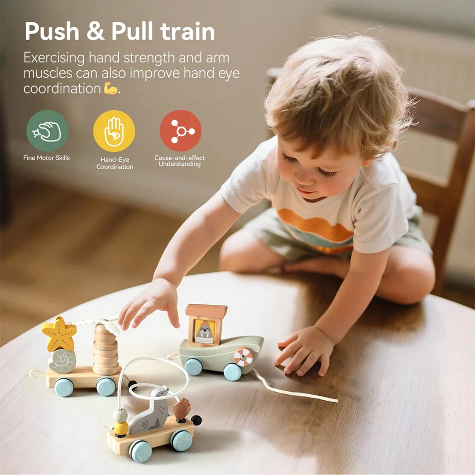 HappyTrain – Montessori & Fun – Holzeisenbahnset