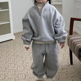 Mini Fashion™ - Fleece træningsdragt med lynlås