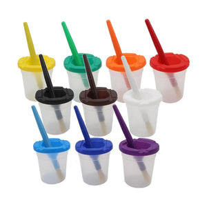 Anti-Spill Paint Cups™  - Unkompliziertes Farbabenteuer - Kindermalbecher mit Deckel und Pinsel