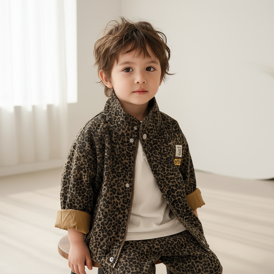 Mini Fashion – Cool & bequem – Jacke mit Leopardenmuster