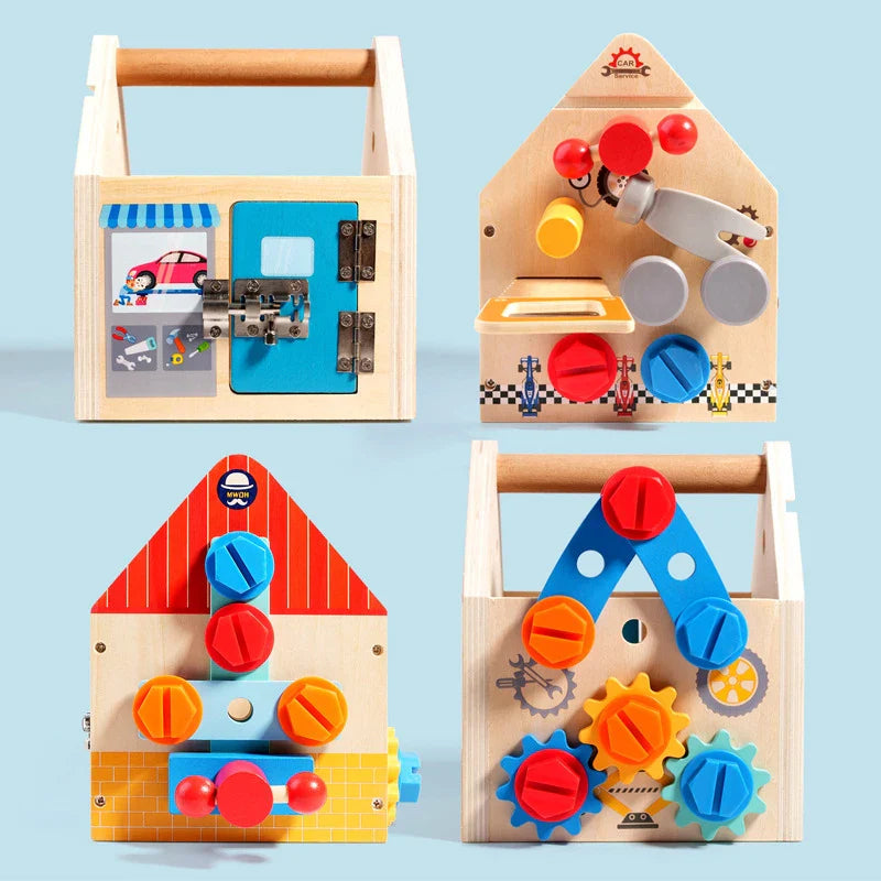 Busy Box™ - Entdecken & Lernen - Aktivitätsbox aus Holz