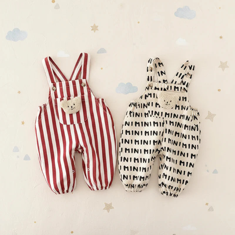Striped Overall Romper – Weich & Bequem – Kinder-Jumpsuit
