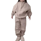 Mini Fashion™ - Fleece træningsdragt med lynlås