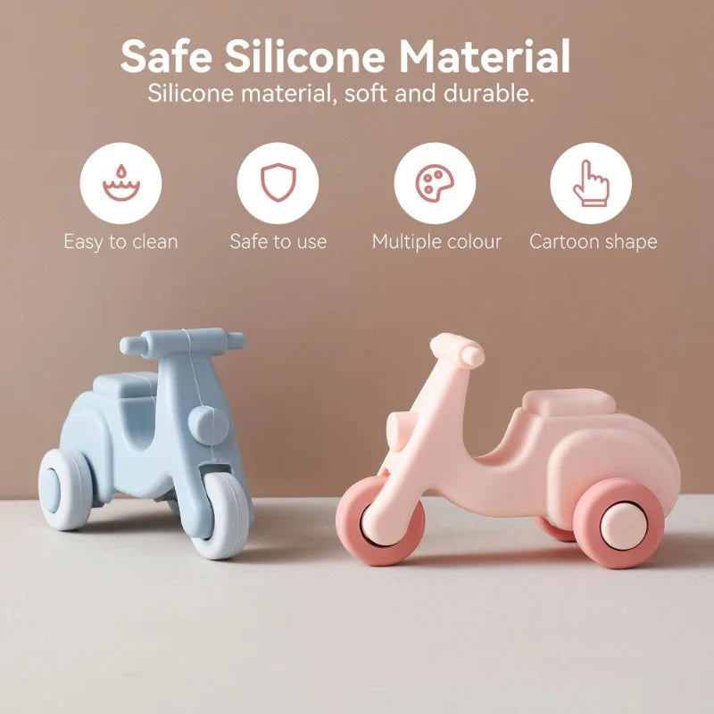 Montessori Silicone Toy Car – Sicher & bissfest – Beißspielzeug aus Silikon in Fahrzeugform
