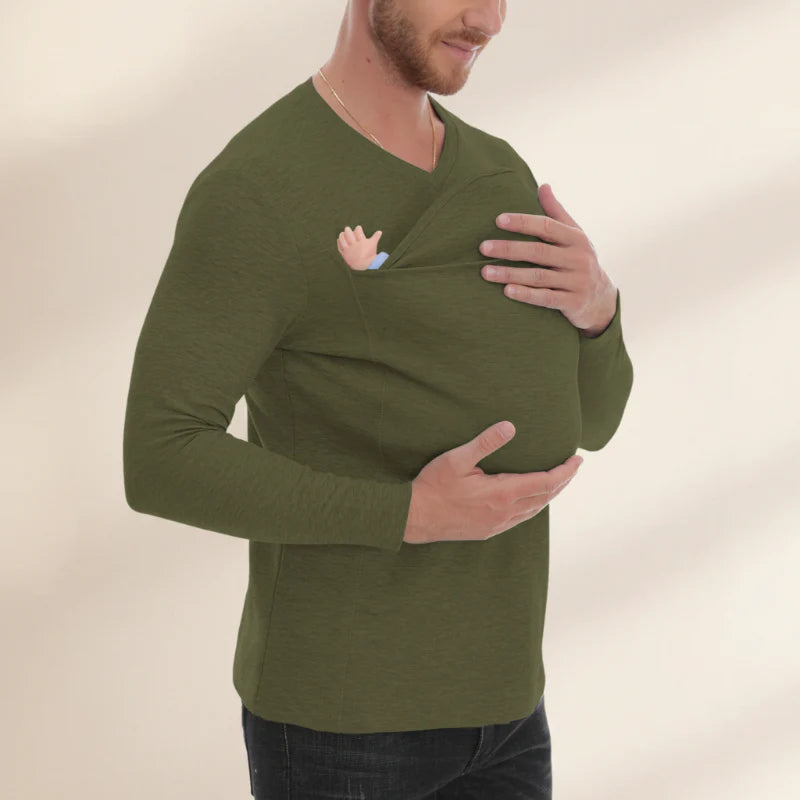 Kangaroo Pocket Shirt – Bequem & praktisch – T-Shirt-Babytrage für Männer