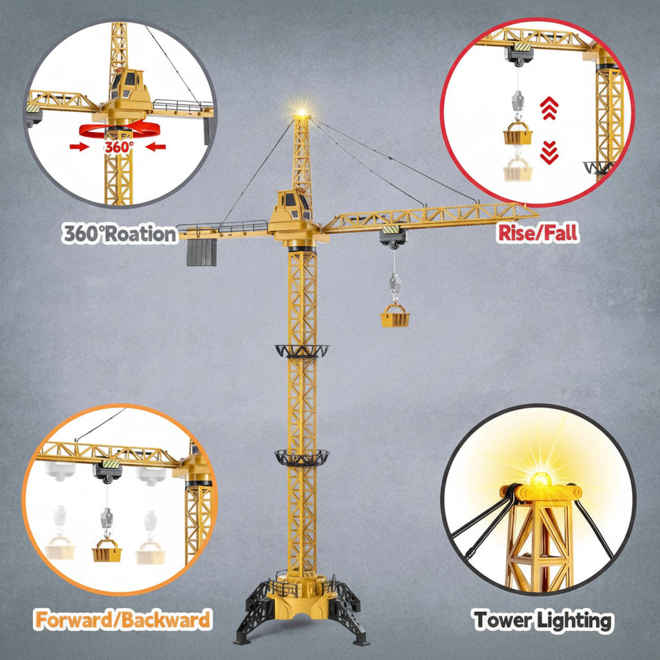 CranePro – Interaktiv & realistisch – ferngesteuerter Spielzeug-Turmkran