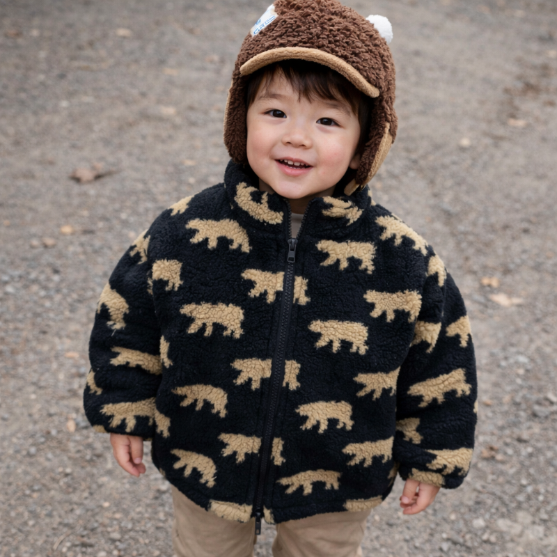 Mini Fashion™  – Extra weich und warm – Bären-Fleecejacke