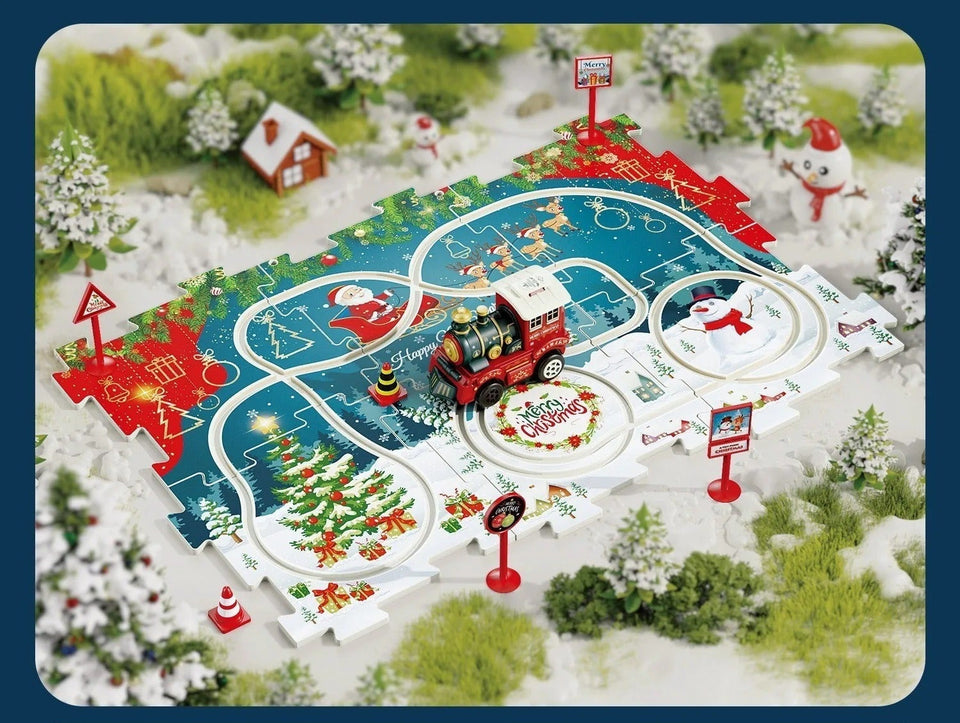 DIY Xmas Train Track™ - Byg dit eget juleland - juletog-puslespil