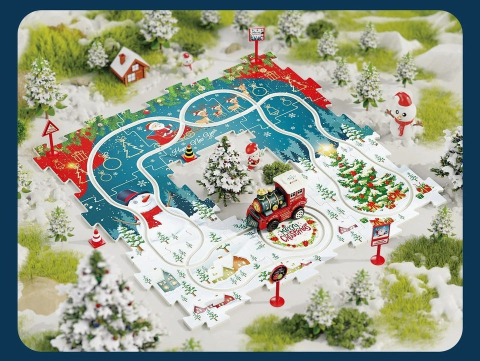 DIY Xmas Train Track™ - Byg dit eget juleland - juletog-puslespil